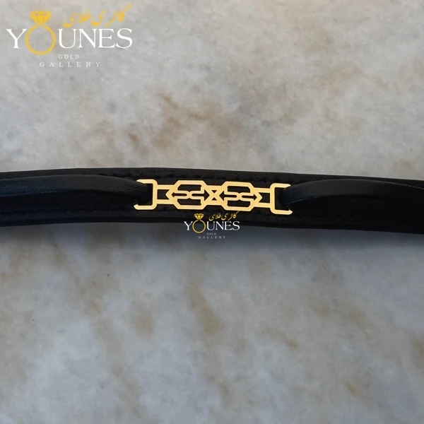 دستبند طلا چرم مردانه L183